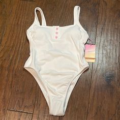 Brand New With Tag Stoney Clover One-Piece Bathing Suit In Size Small. Ribbed With Pink Hearts. This Is A High Cut Style. From A Smoke-Free Home. Cute White Bodysuit For The Beach, Cute White Bodysuit For Beach, High Leg, High Cut, Pink Heart, Cut And Style, Womens Swim, Bathing Suits, Swimming