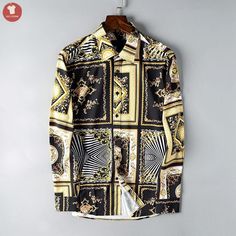 Product Information:Material: 100% polyester.A classic fit style with button-up closure that will be a statement piece in your wardrobe.Feel comfortable, unique in this lightweight summer shirt. Business Casuals, Versace Shirts, Versace Jacket, Versace T Shirt, Business Casual Shirts, Elegant Man, Business Outfits, Shirts For Men, Long Sleeve Casual