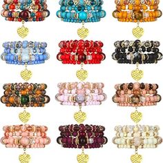 Sufficient Quantity To Use: This Package Includes 12 Set Of Beaded Bracelets In 12 Different Colors, The Rich Quantities Are Enough To Meet Your Daily Using And Changing, You Can Also Share Them With Your Friends Or Family Reliable Material: Our Bohemian Bracelet Is Mainly Made Of Quality Stone Beads, Acrylic And Alloy, With Good Elastic, Sturdy And Durable, Not Easy To Fade Or Break, Friendly To Skin, Will Serve You For A Long Time Ingenious Design: Our Stackable Bracelets For Women Adopt The S Multicolor Wrap Bracelet As A Gift, Multicolor Wrap Bracelet As Gift, Multicolor Stackable Wrap Bracelet, Bohemian Stretch Stackable Bracelet, Bohemian Style Stretch Bracelet Gift, Bohemian Red Bracelet With 108 Beads, Red Bohemian Stackable Bracelets, Multicolor Stackable Crystal Bracelets, Beaded Memory Wire Bracelets