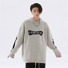 Stand out in this men's grunge sweater, showcasing a striking skeleton design on the back and sleeves. The bone and text print detail on the chest add an extra edge, making it perfect for those who love streetwear with a unique, cool, and casual style. Grunge aesthetic Skeleton design at back & sleeves Bone & text print detail at chest Text detail: fairfocus Drop shoulder Crew neck Long sleeve Polyester Order 1 size larger to be oversized Oversized Grunge Sweater For Fall, Crew Neck Winter Streetwear Sweater, Fall Grunge Streetwear Sweatshirt, Oversized Sweater For Streetwear In Fall, Oversized Sweater For Fall Streetwear, Oversized Long Sleeve Sweater For Streetwear, Urban Winter Sweater In Relaxed Fit, Winter Urban Sweater With Relaxed Fit, Urban Style Relaxed Fit Winter Sweater