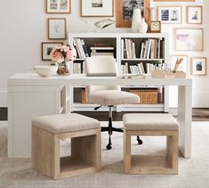 Dillon 70" L-Shaped Peninsula Desk #potterybarn Peninsula Desk, Reclaimed Wood Desk, Swivel Desk, Swivel Chair Desk, Free Interior Design, Office Inspiration, Home Office Design, Home Office Furniture, West Elm