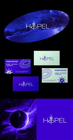 logos and business cards designed to look like planets