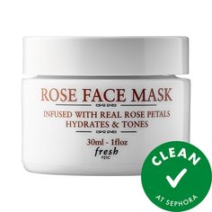 An instant hydrating mask with real rose petals suspended in a silky gel that gently soothes and tones with a plumping effect.Skin Type: Normal, Dry, Combination, and Oily Skincare Concerns: Dryness and Dullness/Uneven Texture Formulation: Lightweight Mask Highlighted Ingredients:- Pure Rosewater: Soothes and tones. - Cucumber Extract and Aloe Vera Gel: Help soothe the skin and have an immediate cooling and calming effect. - Porphyridium Cruentum: A smart algae, it delivers optimum moisture. Fresh Rose Face Mask, Face Scrub Recipe, Coconut Oil Face, Avocado Mask, Face Moisturizer For Dry Skin, Aloe Vera Face, Avocado Face Mask, Rose Mask, Fresh Skincare