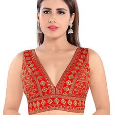 Red and Maroon color Blouse in Art Silk fabric with Embroidered work Saree Blouses Online, Dress Materials Cotton, Color Blouse, Readymade Saree, Fancy Blouse, Satin Saree, Wear Red, Fancy Blouses, Readymade Blouse