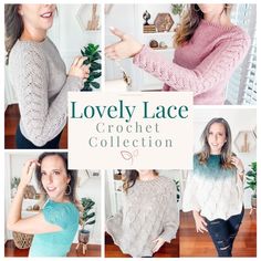 the lovely lace crochet collection is featured in this page, with images of different styles