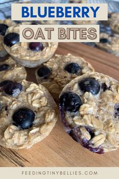 Berry oat bites served on a wooden cutting board. Baked Oat Bites, Blueberry Toddler Recipes, Oat Bites Healthy, Bobos Oat Bites Recipe, Oatmeal Bites For Baby, Oat Bites, Baby Oatmeal Bites, Overnight Oats For Baby, Baby Led Weaning Muffins