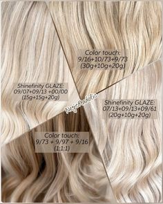 Natural Blonde Hair Formula, Wella Blonde Formula, Cool Blonde Toner Formulas Wella, Beige Toner Formula, Beige Blonde Formula Wella, Easy Diy Hairstyles, Colour Touch Wella Blondes, Wella Pearl Blonde Toner, Wella Shinefinity Formulas