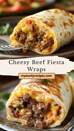 Warm up your fall dinners with cheesy beef fiesta wraps. Filled with spicy, cheesy goodness, these wraps are an ideal fall recipe that’s both quick and delicious. Perfect for busy weeknights or casual gatherings, they’re a must-try for anyone looking for a satisfying meal this season. Meals With Wraps, Tortilla Shell Recipes Dinners, Dinner Recipes Wraps, Easy Dinner Wraps, Quick And Easy Dinner Recipes Mexican, Grilled Wraps Recipes, Easy Weeknight Dinners Beef, Wrap Dinner Recipes, Food Wraps Recipes