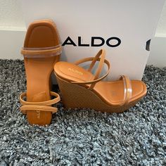 Aldo Wedge Sandals Never Worn Vacation Wedge Sandals With Heel Loop, Trendy Beach Wedge Sandals With Stacked Heel, Synthetic Wedge Sandals With Heel Loop For Vacation, Summer Synthetic Wedge Sandals With Stacked Heel, Synthetic Wedge Sandals With Wrapped Heel For Vacation, Synthetic Wrapped Heel Wedge Sandals For Vacation, Beach Wedge Sandals With Stacked Heel, Synthetic Wedge Sandals With Wrapped Heel, Aldo Shoes