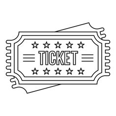 a ticket with stars on it and the word ticket written in large letters, surrounded by smaller stars