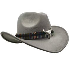 PRICES MAY VARY. Traditional western cowboy hat,The Brim 7cm/2.7"-High:12cm/4.7" The Cowboy hat Made of felt,Breathable,comfortable and lightweight Soft Cotton sweatband，Water repellent,fashion design and classical cattlemen style with metal bull head and wintage band. This men and woman's felt cowboy hat can be crushed and rolled up for easy packing, storage, or even getting tucked into your pocket. The great gift for beach, boating,hiking, funny party, gardening, vacation, tourism, weekend get Felt Cowboy Hat, Felt Cowboy Hats, Bull Head, Western Cowboy Hats, Fishing Hat, Party Funny, Western Hats, Quality Hats, Fishing Accessories