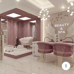 the interior of a beauty and spa salon