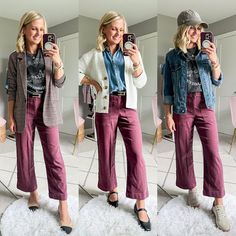 The Ultimate Mom Capsule Wardrobe for Fall 2024 - Thrifty Wife Happy Life Teacher Wardrobe Capsule, Mom Capsule Wardrobe, Mauve Pants, Fall Packing, 60 Outfits, Casual Mom Style, Capsule Wardrobe Women, Mom Fall, Burgundy Pants