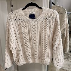 Forever 21 Cream Sweater Crochet Sweater Super Soft Brand New With Tags Size Small Free Goodies With Purchase! Same Day Ship Time If Order Is Placed Before 3:30pm (Est) Monday-Friday! Sweater Crochet, Cream Sweater, Crochet Sweater, Monday Friday, Crochet Clothes, Forever 21, Sweaters For Women, Cream, Tags