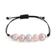 Aegean - Five Freshwater Pearl Adjustable String Bracelet - The Freshwater Pearl Company Adjustable Bracelet With Pearl Charm, Adjustable Pearl Oyster Bracelet Jewelry, Classic Adjustable Pearl Beaded Bracelets, Elegant Beaded Bracelets With Sliding Knot, Adjustable Pearl Drop Bracelet As Gift, Classic Adjustable Pearl Bracelet, Classic Adjustable Beaded Pearl Bracelet, Adjustable Pearl Drop Bracelet For Gift, Adjustable Classic Pearl Bracelet For Everyday