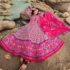 Dazzle up your party look by wearing this Pink Colored Party Wear Anarkali suit. This killer silk party wear suit is beautifully adorned with designer designer patola digital printed long kali Work as shown which makes it appear graceful. This fully stitched anarkali suit comes along with cotton leggings bottom, can can net inner and mul cotton Dupatta. women can buy this ethnic anarkali suit to wear for their upcoming parties functions, receptions, engagement ceremony and family occasions, wher Multicolor Anarkali Set With Printed Motifs For Navratri, Bollywood Style Multicolor Printed Anarkali Set, Multicolor Anarkali Salwar Kameez For Transitional Season, Fitted Anarkali Set With Digital Print, Designer Wear Digital Print Maxi Length Anarkali Set, Designer Maxi Length Anarkali Set With Digital Print, Transitional Multicolor Anarkali Salwar Kameez, Multicolor Anarkali Set For Eid, Multicolor Printed Motifs Anarkali Set For Diwali