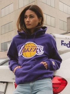 From Magic Johnson, to Kobe, to Lebron. Lakers fans have had the privilege to watch the best of the best.Show your support for the Lakers with this Los Angeles Lakers Pullover Hoodie!This standard fitting Los Angeles Lakers Pullover Hoodie is made with a comfortable cotton-polyester blend and features:- Large Los Angeles Lakers embroidered logo on the chest - Small logo on the left sleeve- Drawstring Hood- Ribbed cuffs and waist- Front kangaroo pocketStandard Fit 50% Cotton / 50% Polyester Lakers Sweatshirt, Lakers Outfit, Lakers Hoodie, Nba Sweatshirt, Basketball Hoodies, Lakers Shirt, Basketball Accessories, Big Hoodies, Basketball Hoodie