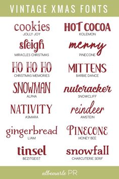 Vintage Christmas Fonts Holiday Script, Font Brush