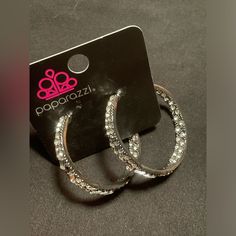 Nwt Inside Out Rhinestone Hoop Earrings From Paparazzi, Style Name Is “Glitzy By Association” Bin 2, Cross Posted Glamorous Crystal Rhinestone Hoop Earrings, Glamorous Rhinestone Crystal Hoop Earrings, Metal Hoop Crystal Earrings With Rhinestones, Hoop Crystal Earrings With Rhinestones, White Cubic Zirconia Hoop Earrings For Party, Metal Hoop Earrings With Rhinestones For Party, Metal Bling Hoop Earrings For Parties, Rhinestone Metal Hoop Earrings For Parties, Bling Metal Hoop Earrings For Party