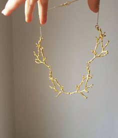 Gold Branch Necklace Twig Bib Collar Nature Lover Gift - Etsy Whimsical Adjustable Gold Necklace, Adjustable Gold Nature-inspired Necklace, Fairy Choker, Forest Jewelry, Gold Branches, Elven Jewelry, Branch Necklace, Bib Collar, Art Jewelry Contemporary