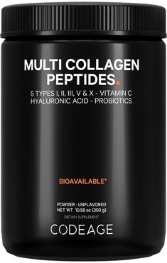 PRICES MAY VARY. All-in-One Collagen Peptides Powder Supplement: Codeage Black Edition hydrolyzed multi collagen + vitamin C powder supplement includes a blend of collagen peptides from 5 different sources with a selection of hand-picked ingredients such as hyaluronic acid, vitamin C, and probiotics in one single collagen powder nutritional solution for women and men. 5 Types Multi Collagen & Hyaluronic Acid: Codeage Multi Collagen Peptides Powder Black Edition with hyaluronic acid, vitamin C, p Supplements Packaging, Vitamin C Powder, Beef Bone Broth, Beef Bones, Collagen Supplements, Collagen Powder, Organic Chicken, Collagen Peptides, Bone Broth