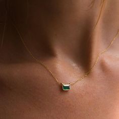 Jennie Kwon, Verdant Green, Emerald Cut, Cable Chain, Wedding Stuff, Diamond Necklace, Emerald, Cable, Chain