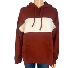 Abound Womens Hoodie Sweatshirt Rugby Stripe Color Block Pullover Medium. Size: Medium Manufacturer Color: Red Fire (Brownish Rusty Red /White) Bust: Approx 47 In Length: 25 1/4 In In Excellent Condition New With Tags. Rugby Stripe. Hooded. Kangaroo Front Pocket. Soft Lining. Loose Fit. Red Fall Sweatshirt With Kangaroo Pocket, Red Sweatshirt With Kangaroo Pocket For Fall, Red Fall Loungewear Hoodie, Red Hoodie Sweatshirt For Fall, Red Hoodie With Relaxed Fit For Fall, Red Relaxed Fit Hoodie For Fall, Cozy Red Sweatshirt With Drawstring Hood, White Hoodie Women, Rugby Stripe