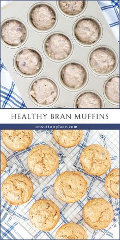 healthy bran muffins in a muffin tin