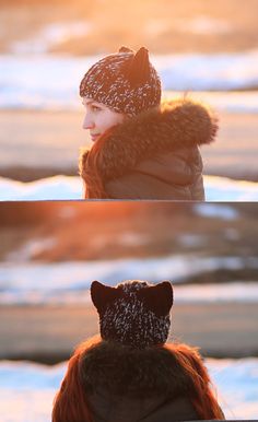 Winter Black Hat with fox ears Knitting by ThingsFromShela on Etsy Winter Beanie With Ears, One Size Fits Most, Winter Beanie With Cat Ears, One Size Fits Most, Winter Adjustable Cat Ears Beanie, Adjustable Winter Beanie With Cat Ears, Winter Beanie With Adjustable Fit And Cat Ears, Adjustable Cat Ears Beanie For Winter, Winter Crochet Hat With Cat Ears, Cute Black Crochet Hat For Winter, Winter Yarn Hats With Cat Ears