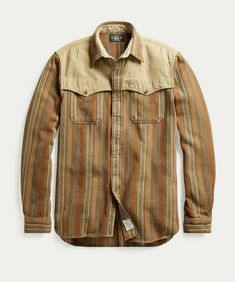 Mens Outdoor Fashion, Yoke Shirt, Military Shirt, Button Outfit, Men's Button Down Shirt, Ralph Lauren Men, Rain Jacket, Casual Shirts, Denim Jacket