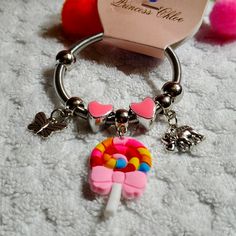 Kids Charm Bracelet - Stainless Steel (Popsicle) - $15 - Nwt. Cute Pink Hypoallergenic Charm Bracelet, Pink Cute Hypoallergenic Charm Bracelet, Fun Adjustable Pink Charm Bracelet, Adjustable Pink Charm Bracelet Fun Style, Fun Pink Charm Bracelet, Pink Adjustable Bracelet For Playtime, Adjustable Pink Bracelets For Playtime, Adjustable Pink Bracelet For Playtime, Adjustable Playful Charm Bracelet