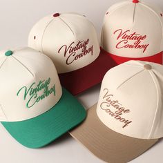 Vintage Cowboy Embroidery Two-Tone Canvas Trucker Hat, Stylish Casual 100% Cotton Outdoor Caps, Hat for Everyday Fashion, Adjustable Cap. It's a cool classic designed to add personal shade wherever you go! Perfect for dog walking, the beach, the gym, the pool, and everyday wear! It's fully adjustable and easy to style! ** 🧢 Detail & Features 🧢 ** - "Vintage Cowboy" Text Embroidery  - 5 Panel Canvas Baseball Cap - 100% Cotton - Adjustable Buckle Closure - Embroidered In USA *One Size Fits All - Ranching Life, Vintage Cowboy Hat, Ahs Style, Cowboy Embroidery, Text Embroidery, Embroidery Baseball, Merch Ideas, Outdoor Cap, Annual Meeting