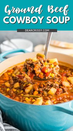 Hearty, flavorful, and perfect for feeding a crowd, Ground Beef Cowboy Soup is a one-pot wonder packed with ground beef, Italian sausage, and vibrant veggies. Infused with bold spices and simmered to perfection, this comforting soup features tender potatoes, savory beans, and a rich tomato base. A must-try for cozy weeknight dinners or weekend gatherings.