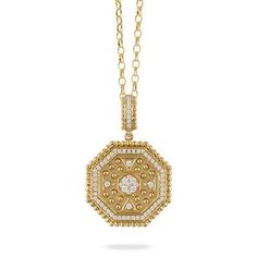 18K Yellow Gold Byzantine Diamond Pendant - Gunderson's Jewelers Paloma, Diamond Pendant, Diamond Necklace, Gold Jewelry, Jewelry Gifts, Gold Necklace, Yellow Gold, Chain, Pendant