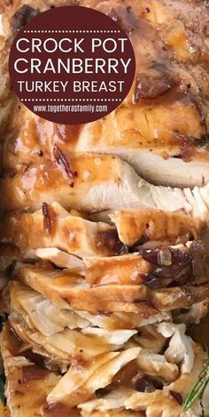 crock pot cranberry turkey breast on a plate