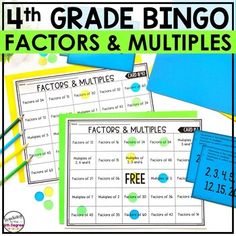 the 4th grade bingo game for factoring and multiplies