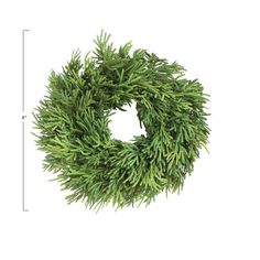 a green wreath on a white background