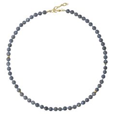 Drape yourself in mystique with this labradorite piec. As light dances across its surface, you'll feel a connection to ancient wisdom and hidden depths, inviting curious glances and sparking intriguing conversations. 20" Total Length + 1.5" Adjustable Extension Labradorite Beads 6mm, From Poland 22K Gold Plated Silver Adjustable Clasp, From Vietnam Handmade in Westport CT. US Free shipping and Free returns within 90 days of receipt 2-year warranty Ceramic Beads Necklace, Ethiopian Opal Necklace, Lapis Lazuli Blue, Westport Ct, Gray Necklace, Lapis Lazuli Necklace, Gold Bead Necklace, Pink Agate, Labradorite Beads