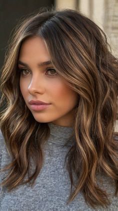 Refined Ombre Brunettes Long 🌈 Fall Hair Ombre Brunettes, Short Fall Hair Color Brunettes, Dimensional Brunette Fall, Balayage Colors For Dark Hair, Brown Hair Colors Shoulder Length, Fall Hair Long Brunette, Womens Brunette Hair Color, Brown Ombre Hair Long, Fall Color Highlights Brunettes