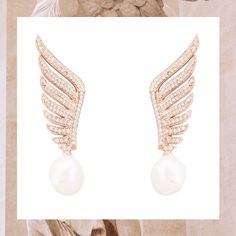 Angel wings symbolize angels who symbolize protection, purity, courage, love harmony, and protection. #Latelita #Independentdesigner⁠ ⁠ ⁠ ⁠ #Jewellery #Jewelleryaddict #Britishdesigner #Gemstonejewellery #Statementearrings #Giftideas #Rosegold ⁠#Angelwings #pearls #Bridaljewellery ⁠ ⁠ ⁠ Bridal Jewelry, Gemstone Jewelry