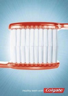 an advertisement for colgate's toothbrushes with clear bristles on it