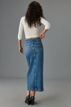 Rent Denim Buttondown Pencil Skirt from Nuuly. Pick 6 items for $98/month. Free shipping + returns. Denim Pencil Skirt, Premium Denim, Exclusive Collection, Medium Blue, Pencil Skirt, Anthropologie, Full Length, Pencil, Skirt