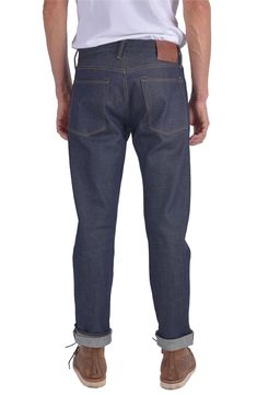 Made to look vintage and feel modern, these straight-leg jeans take 14-ounce Japanese selvedge denim and add four-way stretch for comfort from every angle. Zip fly with button closure Five-pocket style 96% cotton, 4% polyurethane Machine wash, line dry Made in the USA of imported fabric Japanese Selvedge Denim, Selvedge Denim, Look Vintage, Baggy Jeans, Straight Leg Jeans, Leg Jeans, To Look, That Look, Straight Leg