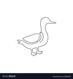 a single line drawing of a duck