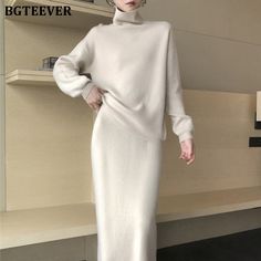 Brand Name: BGTEEVEROrigin: CN(Origin)Season: WinterPattern Type: SolidStyle: CasualClothing Length: RegularGender: WOMENDresses Length: Mid-CalfAge: Ages 18-35 Years OldPant Closure Type: Elastic WaistCollar: TurtleneckMaterial: CottonMaterial: AcrylicClosure Type: PulloverSleeve Style: RegularSleeve Length(cm): FullModel Number: BY2855gender: womenitem: women sweater set Long Bodycon Skirt, Knitted Skirts, Winter Turtleneck, Women Turtleneck, Winter Outwear, Loose Hoodie, Turtleneck Pullover, Summer Sun Hat, Women Sweaters Winter