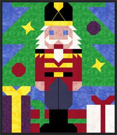 Nutcracker Quilt Pattern by Counted Quilts Nutcracker Quilt, Nutcrackers Display, Nutcracker Image, Quilt Crafts, Cottage Quilt, Christmas Quilt Patterns, Pdf Quilt Pattern, Barn Quilt, Lap Quilt