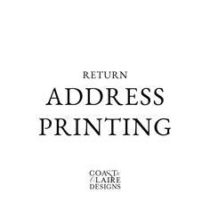 the cover of return address printing