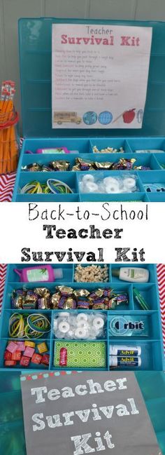 the back to school teacher survival kit is open