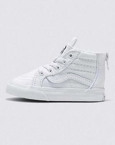 Vans | Toddler Sk8-Hi Zip True White/True White Shoes Vans Toddler, Vans Store, Skate Shoe, Sk8 Hi, Twin Babies, Skate Shoes, White Shoes, Game Changer