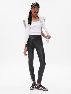 Saw this on Gap: Nike Blazer Mid 77 Leather Pants, Leather Pants Amazon, Jeans Look, Pocket Pants, Mid Rise Jeans, Fall Looks, Stretch Jeans, Vegan Leather, Leather Pants